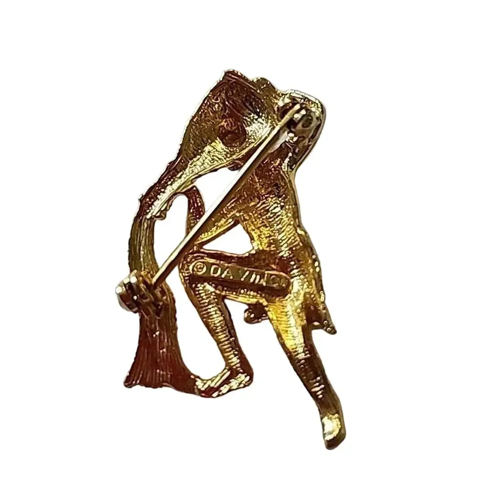Davinci Brooch Pin Aquarius Zodiac Sign Signed Horoscope Vintage Water Astrology